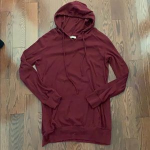 Timeson size L tunic hoodie burgundy